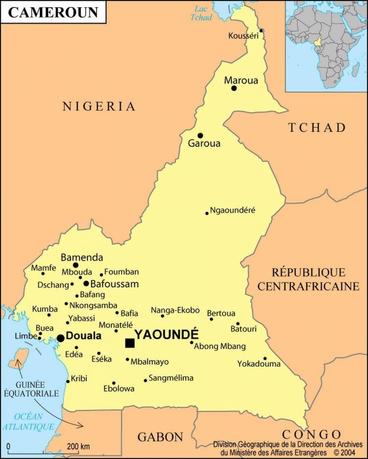 Douala Kamerun haritası 