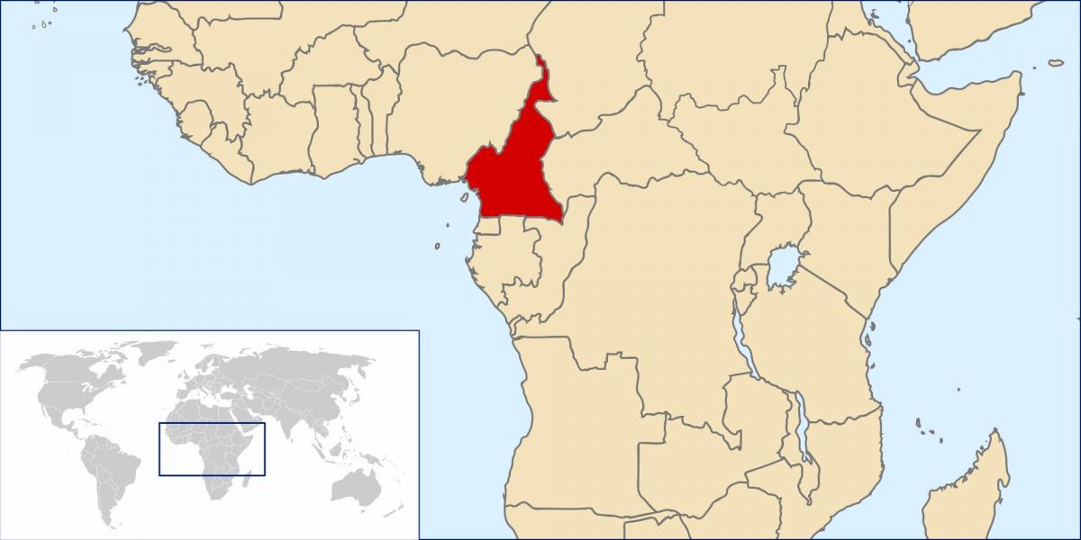 Dünya haritası üzerinde Kamerun konumu 