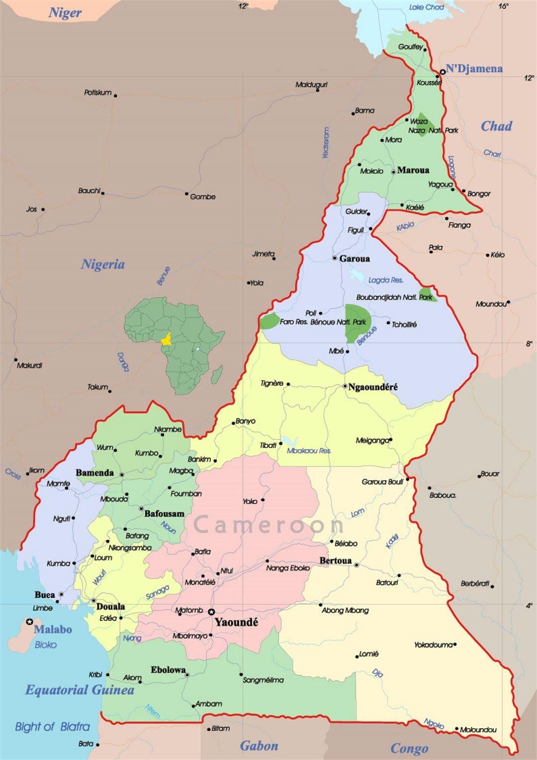 Şehirler ile Kamerun göster