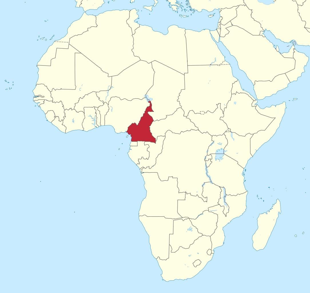 Kamerun Batı Afrika haritası