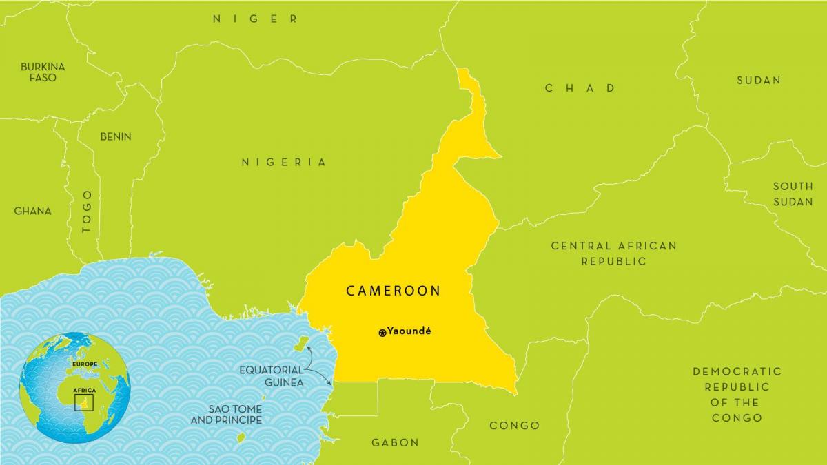 Kamerun ve çevre ülkeler haritası 