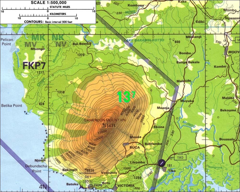 Kamerun Dağları haritası