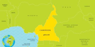 Kamerun ve çevre ülkeler haritası 
